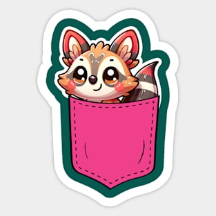 Kawaii Aardwolf in Pocket Sticker